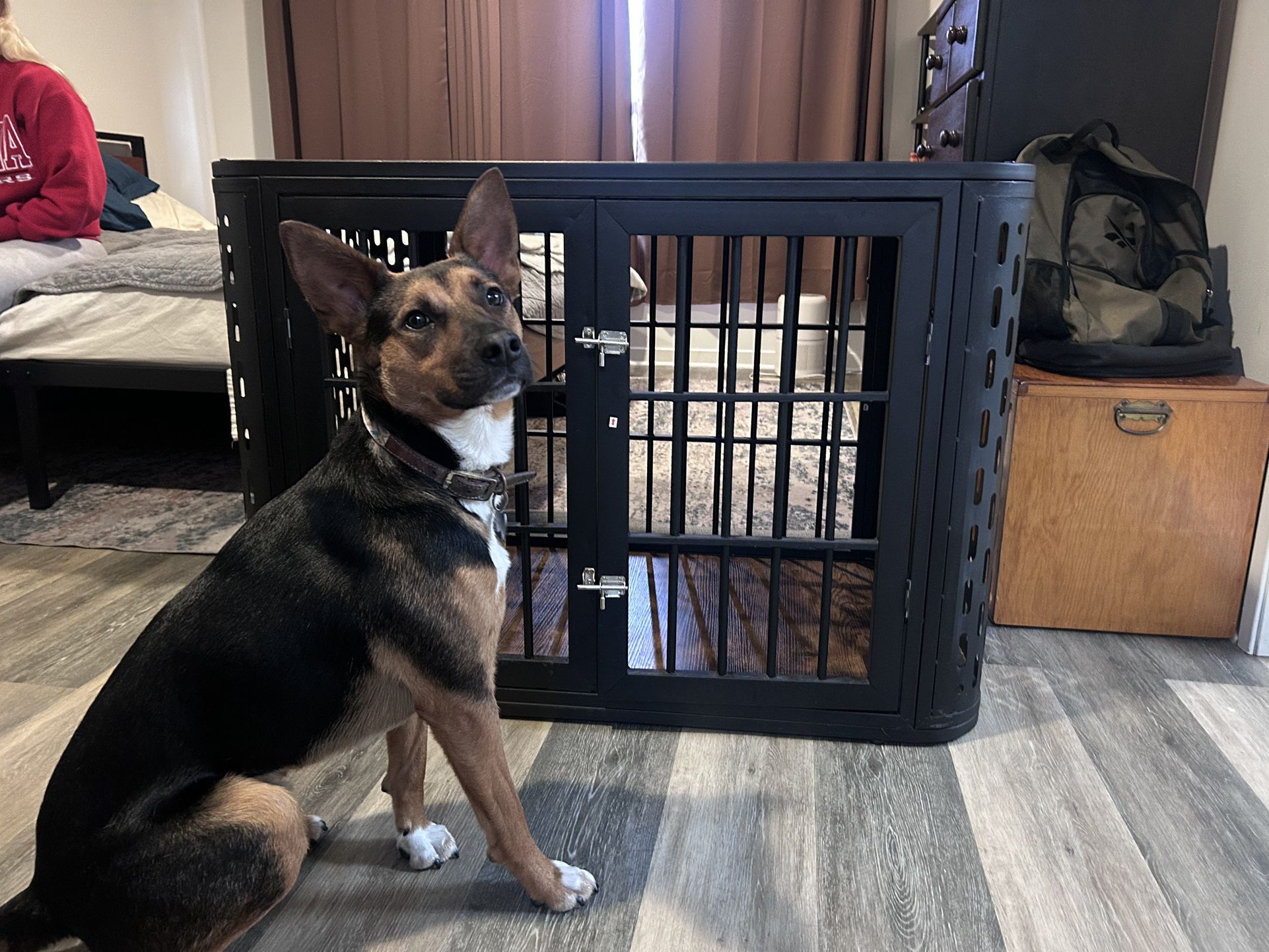 Furniture dog Crate For Large Dogs (puppy Not Included Sorry🥲)