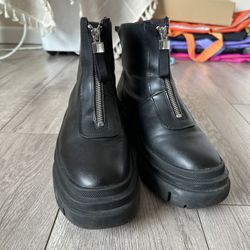 Zip-Front Black Boots – Size 8 (H&M)