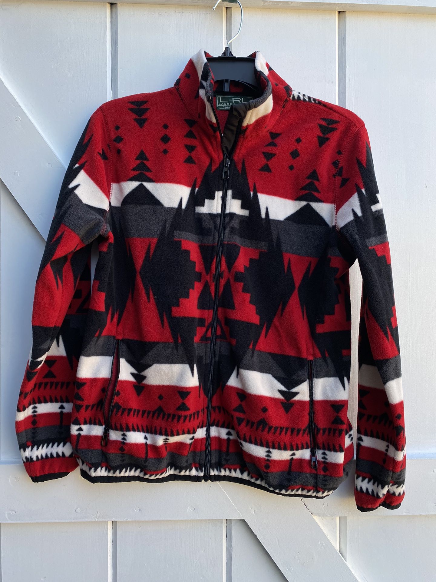 LAUREN ACTIVE RALPH LAUREN Aztec Fleece Southwest Full Zip Sweater Size M