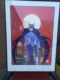 Batman lithograph signed by Bob Kane