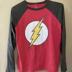 THE FLASH Fastest Man Alive DC Comics Baseball Tee T-Shirt Kid Youth Size XL 16