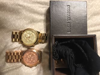 One gold one rose gold