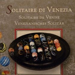 Coffee Table Art, Solitaire Di Venezia, Solitaire Marble Game, Hand Blown Marbles, Ebony Board, Fun Game, Great Gift for Any Age