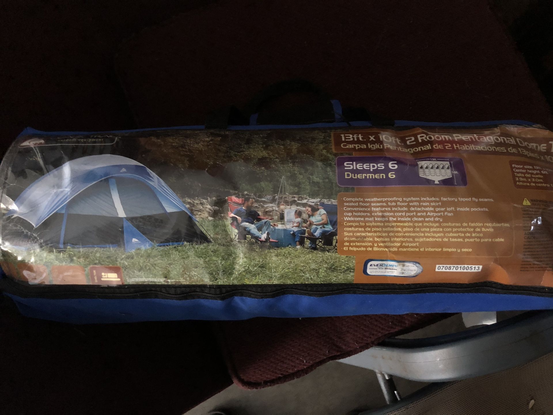 Dome style tent sleeps 6 and camping stove