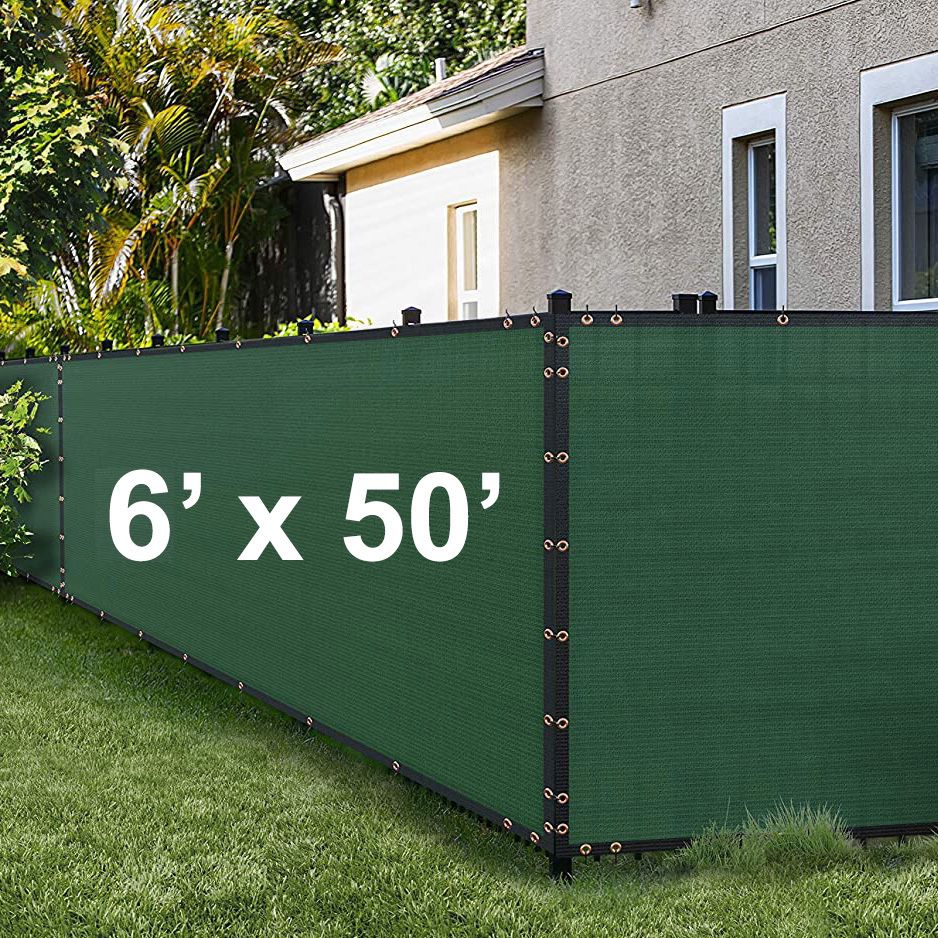 New $40 Black Color 6x50 FT Privacy Screen Fence, Mesh Shade Cover for ...