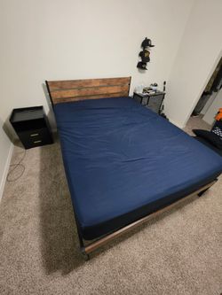 Queen Bed frame and mattress