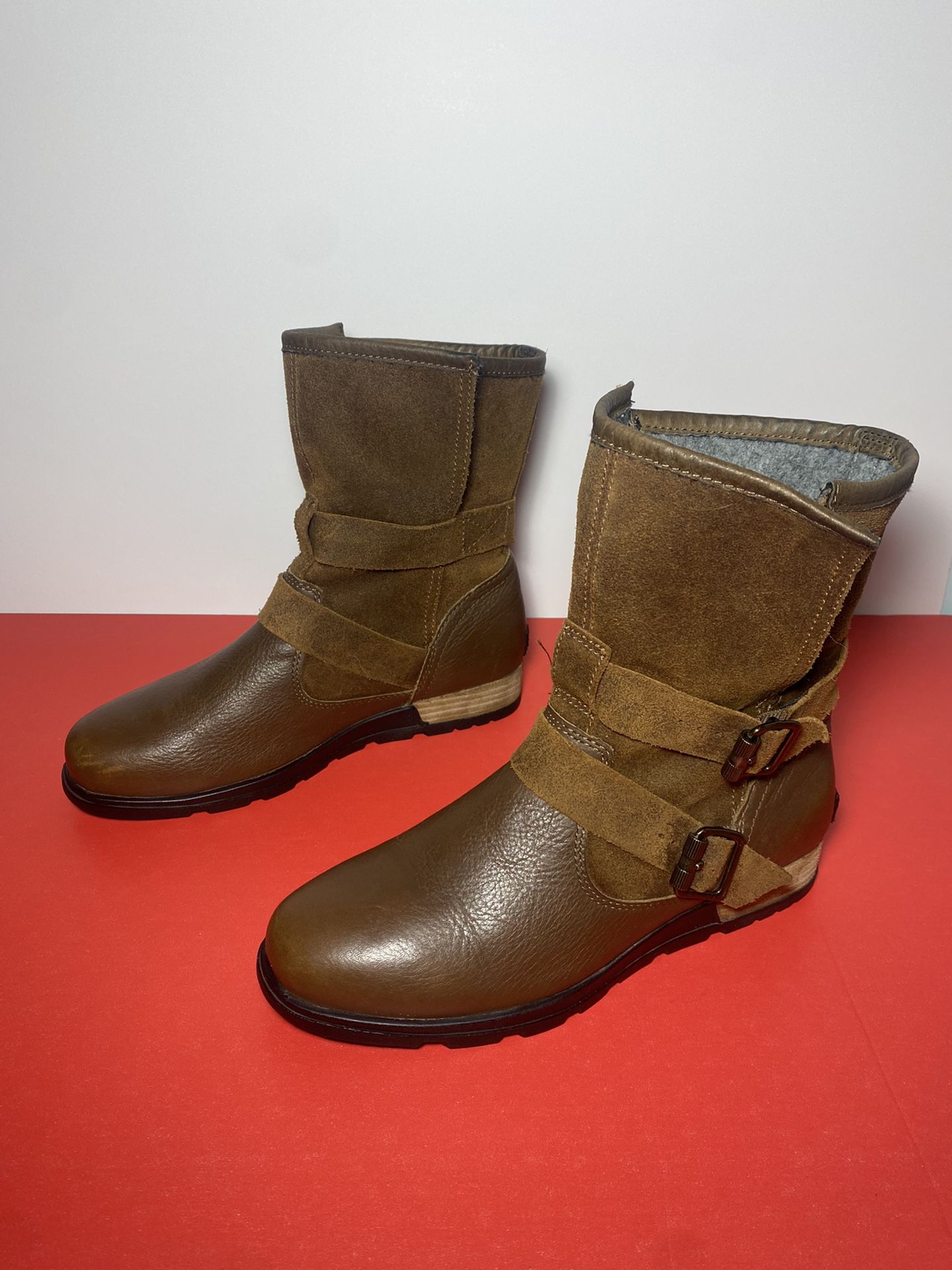SOREL WOMEN'S MAJOR MOTO BOOT PHOENIX BOOTIE TOBACCO BRITISH TAN BROWN SZ 8
