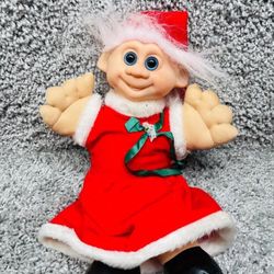 Troll Fairy Tale Red Christmas Mrs Claus 1992 Plush Toy Doll