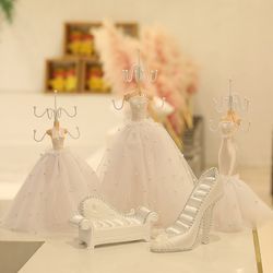 5 pieces Jewelry Boxes Women Storage Rings Bracelet Necklace Display Case Organizer Barbie Display Stand valentine's day wedding gifts