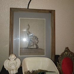 Wall Mount Art Of A Elephant Art Deco Abstract.