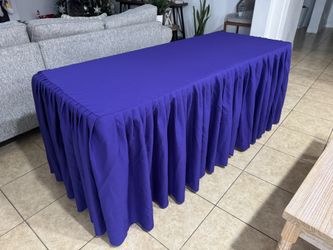 Purple Table cover with skirt 
