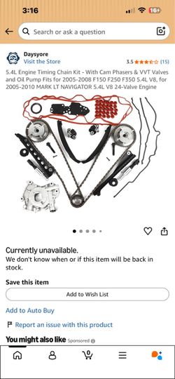 5.4L Engine Timing Chain Kit - With Cam Phasers & VVT Valves and Oil Pump