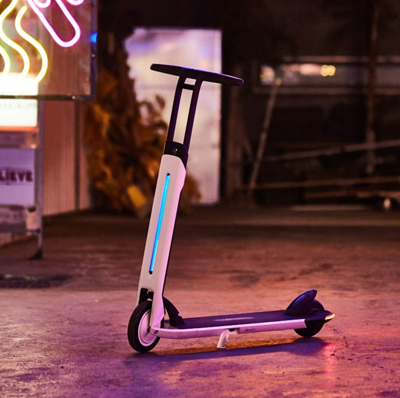Segway Ninebot Air T15 Electric Kick Scooter, Lightweight and Portable, Innovative Step-Control, White