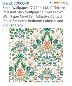 5 Rolls wallpaper peel & stick