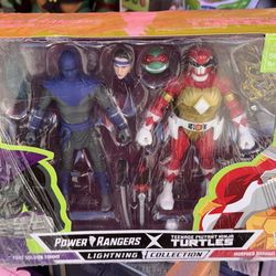 Power Rangers X TMNT Foot Soldier and Red Ranger Figures
