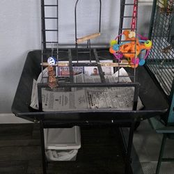 Large Bird Play Stand with Wheels - toys not included