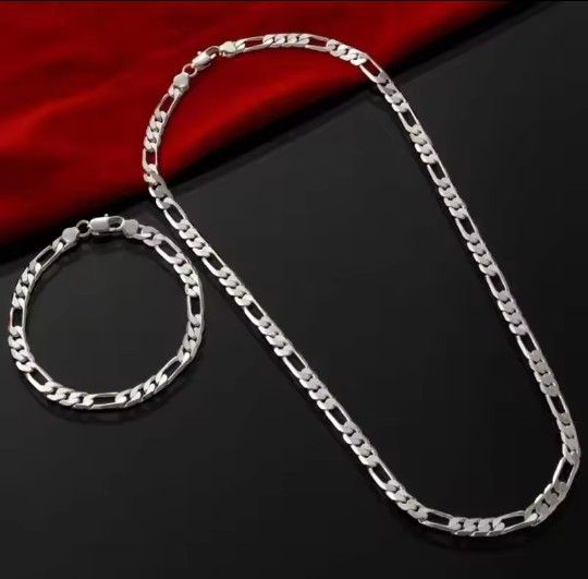 Set De Cadena De Plata 