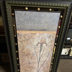 Large Floral Print With Ornate Beaded Frame