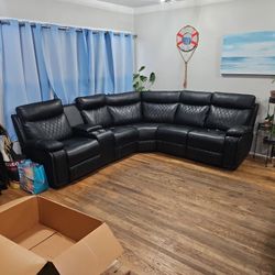 Free Yoglad Sectional Sofa With Manual Reclining Ends