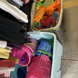 Beach toys prices range from one dollars apiece to three dollars apiece you pick what you like