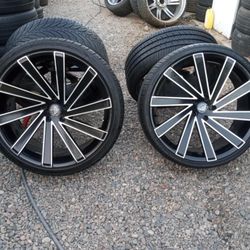 STAGGERD RIMS 295/30R22...255/30R22...5 LUGS FIT CHEVY CAMARO CHEVY S.10 CHEVY BLAYZER CHEVY CAMINO RANGE ROVER BMW 