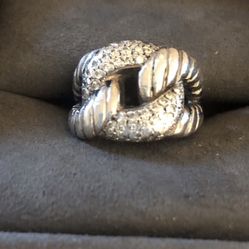 Ladies Custom Silver & Diamond Ring