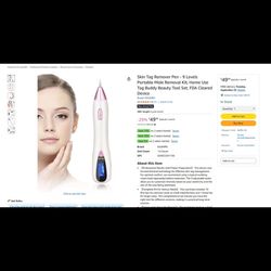 Skin Taq Remover Pen - 9 Levels.  Portable Mole Removal Kit, Home Use Tag Buddy Beauty Tool Set, FDA Cleared Device  Brand EASARV