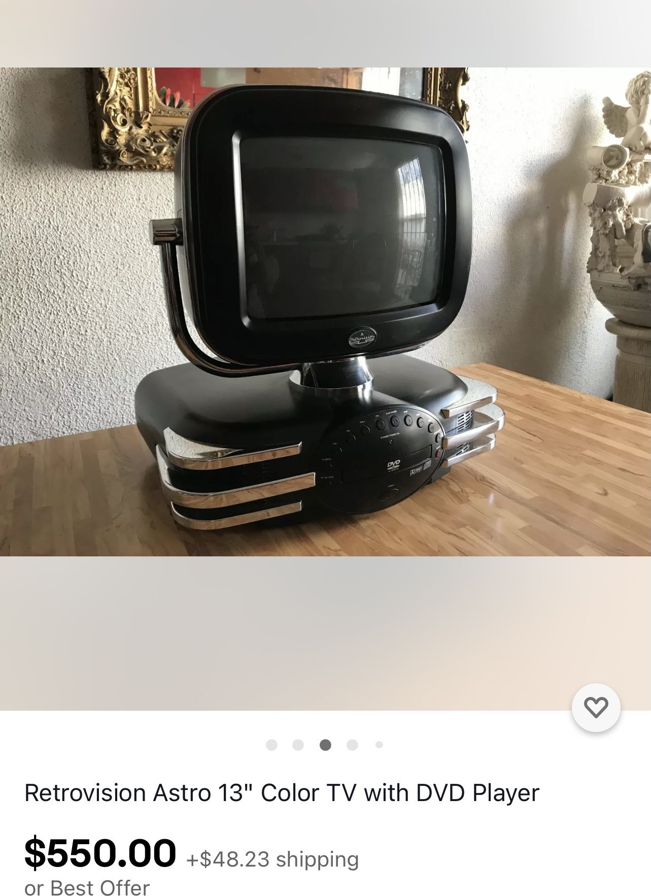 Retrovision Astro 13" Color TV with DVD Player