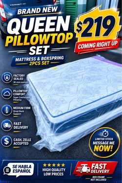 🇺🇸🇺🇸NEW QUEEN PILLOWTOP SET $219