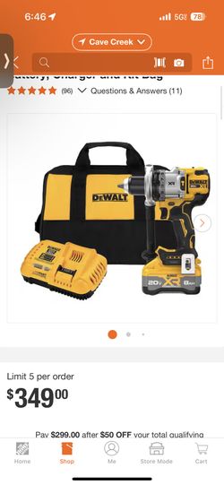 Dewalt Hammer Drill W/ 8ah Battery + Fast Charger