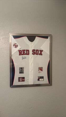 Framed Signed Boston Red Sox Jersey with Cards