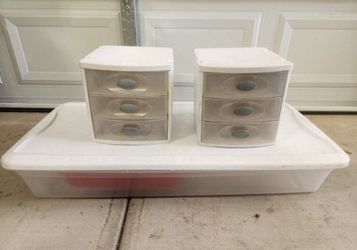 Sterilite Under The Bed Storage Container And Mini 3 Drawer Container