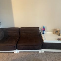 Barley Used Brown Couch 