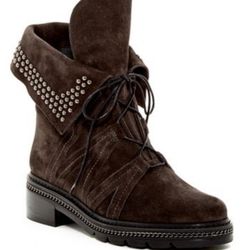 Stuart Weitzman Yadastud Biker Boot Made in Spain NWOT