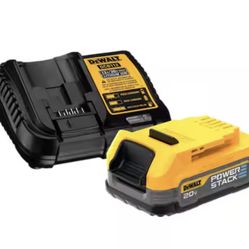 DEWALT 20V MAX XR POWERSTACK Lithium-Ion Battery Starter Kit with 1.7Ah Battery and Charger