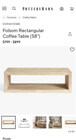 Pottery barns Folsom coffee table