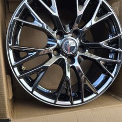 18/19" Z06 ZO6 STYLE BLACK CHROME WHEELS RIMS FITS C6 OR  C7 CORVETTE STINGRAY BASE