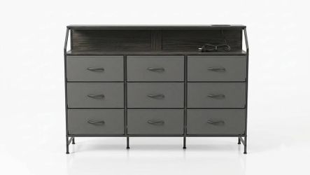 New 9 Drawer Dresser with Built-in Power Outlet | Modern Storage Cabinet