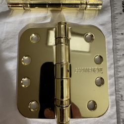 4 Heavy-Duty Champion 4x4 Polished Brass Door Hinges – New