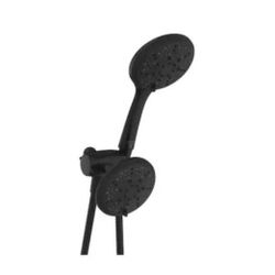 Glacier Bay 6 -Spray Patterns with 1.8 GPM 4.5 in. Wall Mount Dual Shower Heads in Matte Black