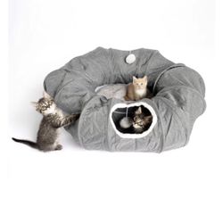 Cat Tunnel by Companion Gear 2 Pk. Cat-Play Tunnels and Bed NEW