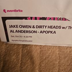 2 Tickets  Jake Owen & Dirty Heads