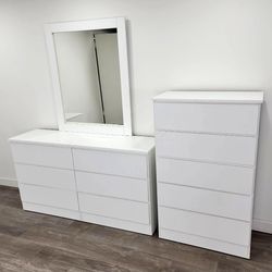 Dresser Whit Mirror And Chest - Cómoda Con Espejo Y Gavetero 