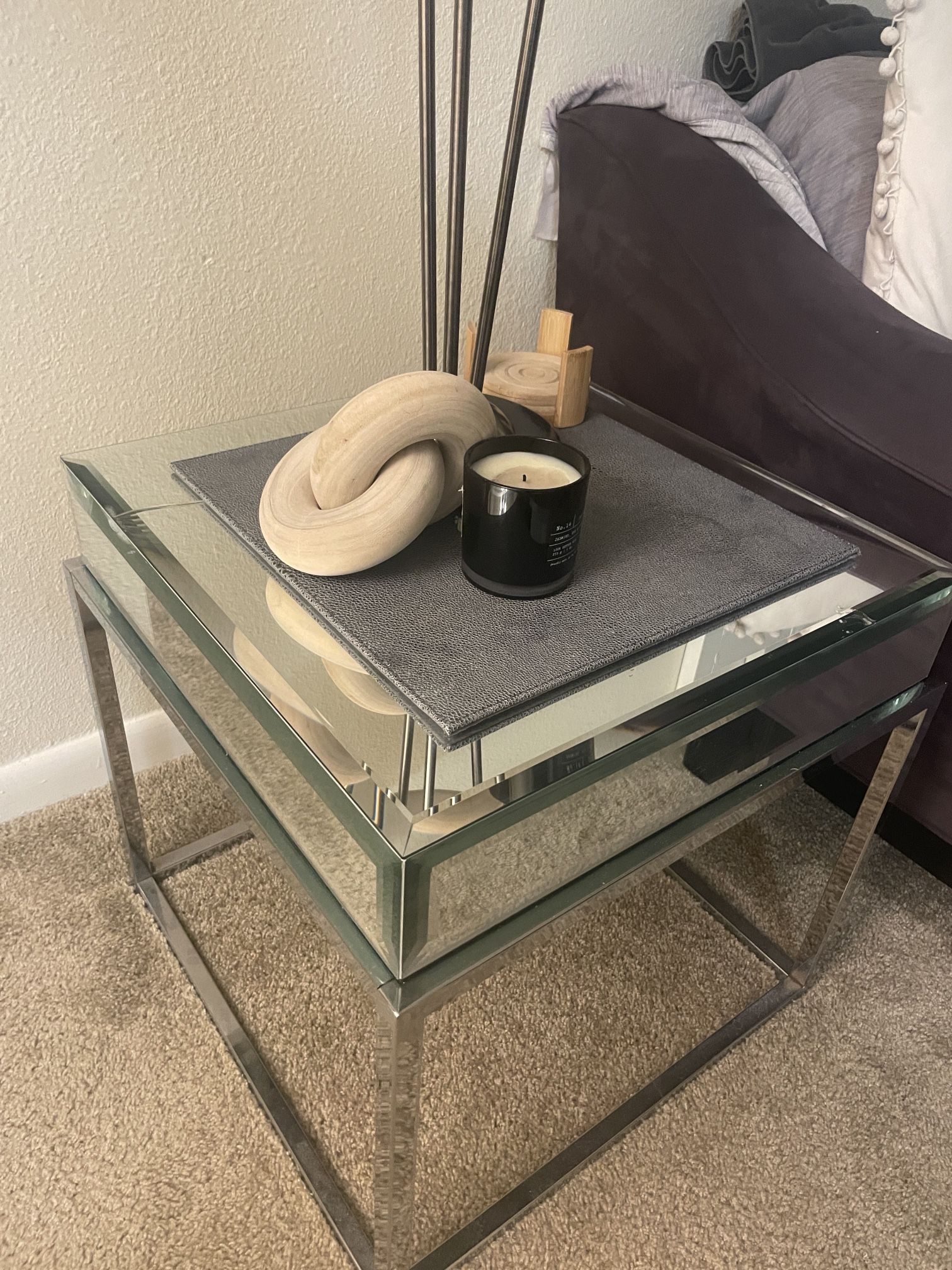 Living Room Mirrored Table Set