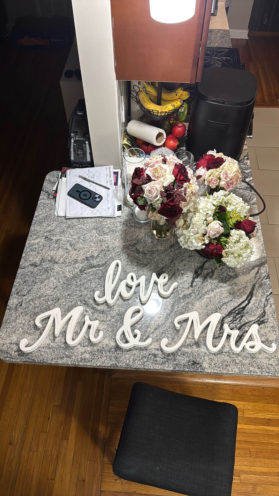 Love Mr & Mrs wooden letters