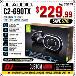 JL Audio C2 Series Car Speakers Set 6 X 9 Inch 2-Way Coaxial Speaker System 225 Watts C2-690TX 🚨 Payment Options Available 🚨 No Credit Needed 🚨