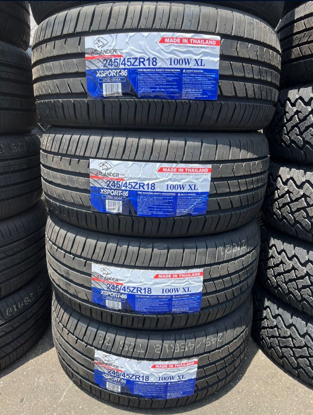 245/45/18 Atlander #4 New Tires Mount & Balance // Set De 4 Llantas Nuevas Atlander Instaladas Y Balanceadas