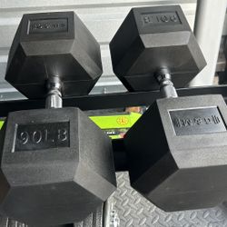 New pair of 90lb rubber dumbbells. $198