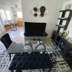 Dining Room Table With Three-Piece Hutch
