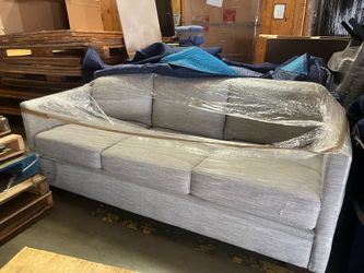 Modern Gray Three-Cushion Sofa